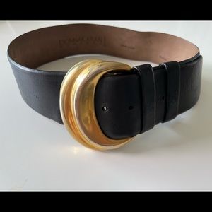 Donna Karan black leather belt